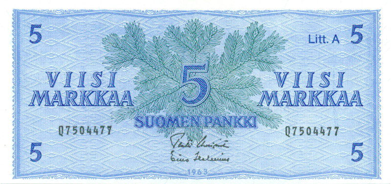 5 Markkaa 1963 Litt.A Q7504477